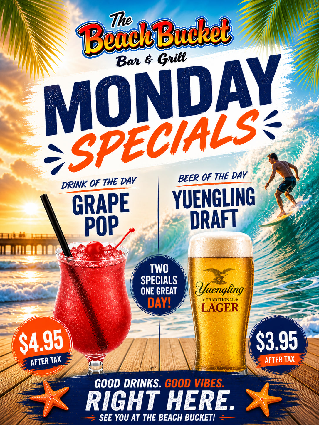 Monday themed daily promo card