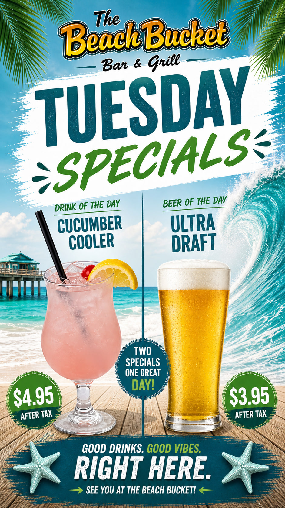 Tuesday themed daily promo card